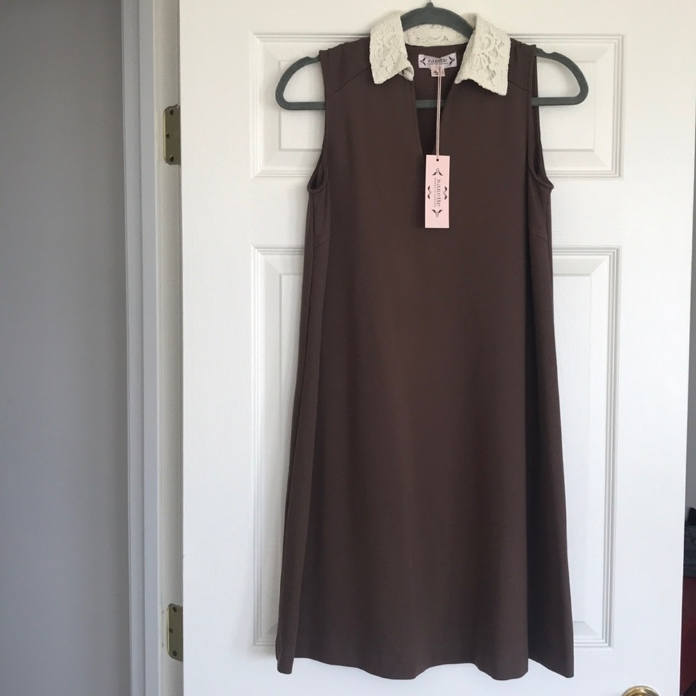Nanette Lepore A-Line Swing Dress w/ Lace Collar